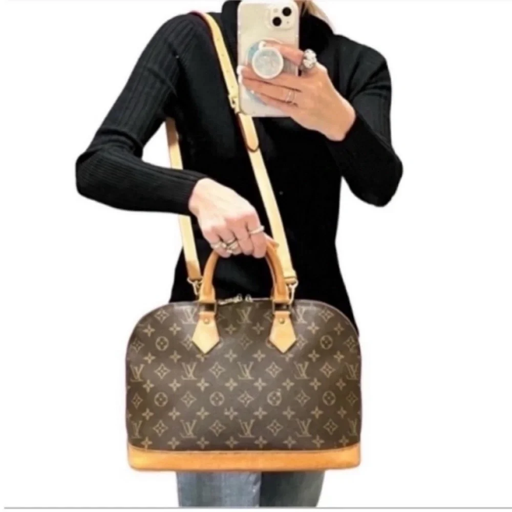 GOOD CONDITION! Authentic Louis Vuitton Alma PM Shoulder Bag Tote Handbag Purse - Picture 2 of 16
